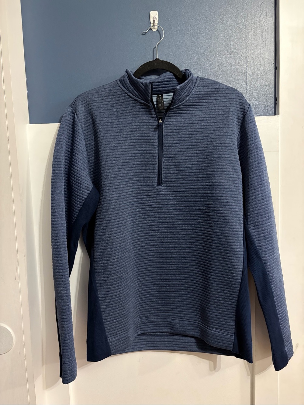 Adidas Men's Ultimate365 DWR Textured 1/4 Zip Pullover Golf Navy Size Medium NWT